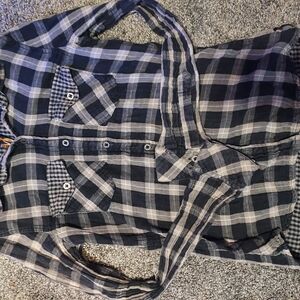 Women's Black and Gray Checkered Shirt